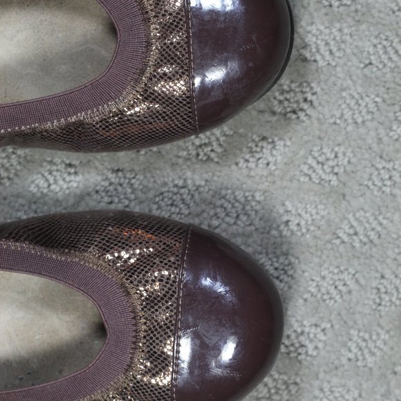 Vionic Allora Size 7.5 Brown Elatic Opening Ballet Flats - Picture 3 of 7